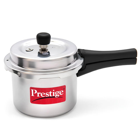 Prestige 3 Litre Aluminium Popular Svachh Outerlid Pressure Cooker|Deep Lid for spillage Control|Virgin Aluminium|Gas Compatible|Controlled Gasket Release System|5 years warranty|ISI Certified