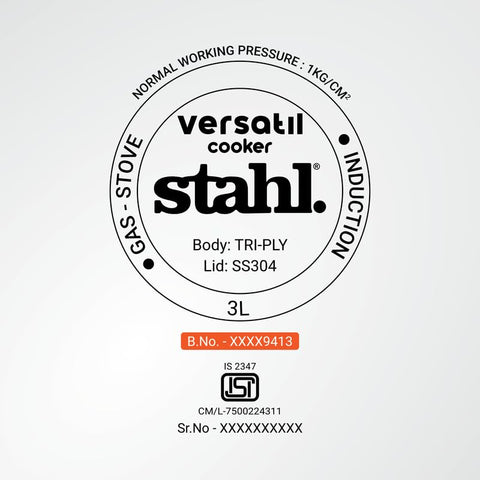 Stahl Versatil Pressure Cooker Gasket | Compatible with both 1.3L Versatil Cookers | Food-Grade Silicone Seal Ring | Heat-Resistant, Leak-Proof, Durable Spare Part