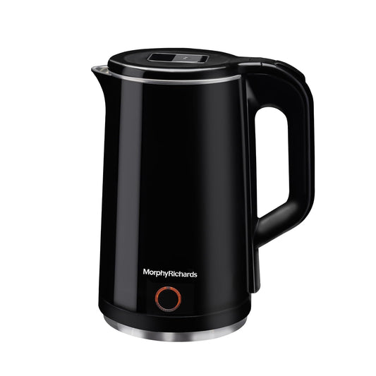 Morphy Richards Black Beauty Electric Kettle 1.5L | 1350W Kettle with One Key Operation, Cool Touch Handle | Auto Shut-Off, Dry Boil Protection & Overheat Protection | Compact & Stylish Design | Black