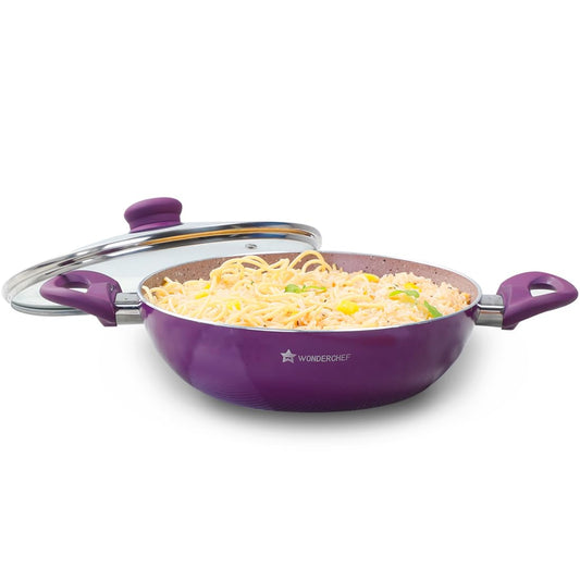 Wonderchef Royal Velvet 24cm Kadhai with Lid | Induction Ready