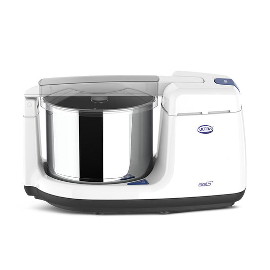 Ultra BIGG+ 2.5 Litre Table Top Wet Grinder -White | Fast Grinding Conical Stones, 150W Motor & 5 Years Warranty | AISI 304 Food-Grade SS Multi Utility Cylindrical Drum, CE Certified