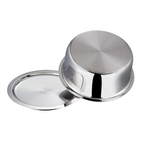 Vinod Platinum Triply Stainless Steel Tope / Patila with Stainless Steel Lid 4.7 litres Capacity (22 cm Diameter) - Silver (Induction and Gas Stove Friendly), 5 Years Warranty