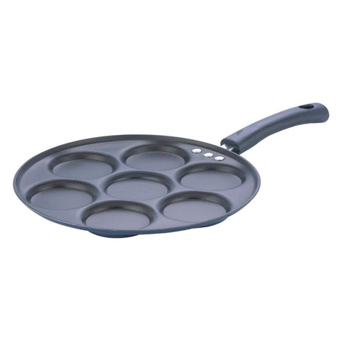 Vinod Zest Stick Free Mini Uttapam Pan with 7 Cavities – Appam Patra for Mini Uthappam, Idli, Pancake | Aluminum Multi Snack Maker | Gas Stove Compatible | Bakelite Handle | 1 Year Warranty
