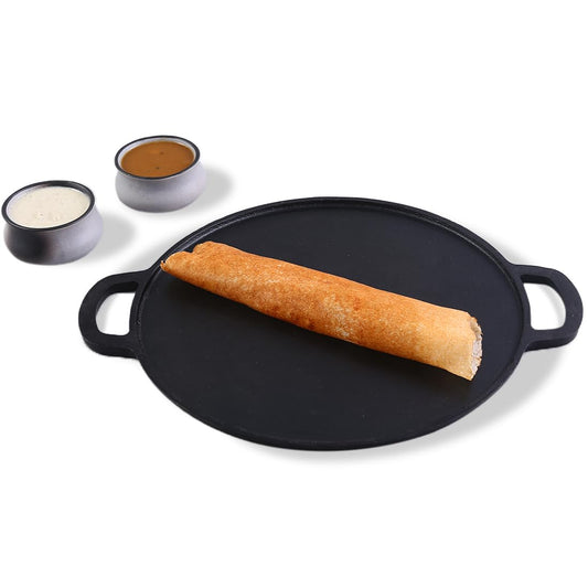 Wonderchef Forza Pre Seasoned Cast Iron Dosa Tawa, 30 cm (Black)