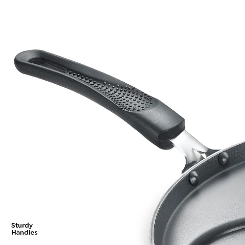 Prestige Omega Select Plus Set Dosa Tawa|Scratch & Abraison Resistant|3 Layers Metal Spoon Friendly Coating|Sturdy Handle|1 Year Warranty