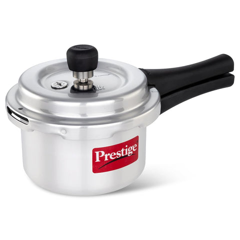 Prestige 1.5 Litre Aluminium Popular Svachh Outerlid Pressure Cooker|Deep Lid for spillage Control|Virgin Aluminium|Gas Compatible|Controlled Gasket Release System|5 years warranty|ISI Certified