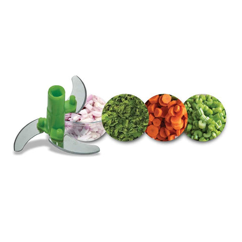 Prestige PVC 7.0 Veggie Cutter with 3 Stainless Steel Blades|Capacity-450ML|Green