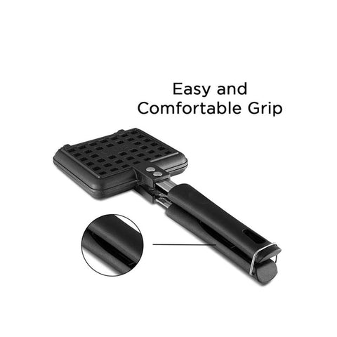 Vinod Zest Die-Cast Aluminium Stick-Free Waffle Maker – Waffle Pan & Pancake Maker | Gas Stove Compatible | Durable 3-Layer Coating | Scratch-Resistant Surface | 1-Year Warranty | Black