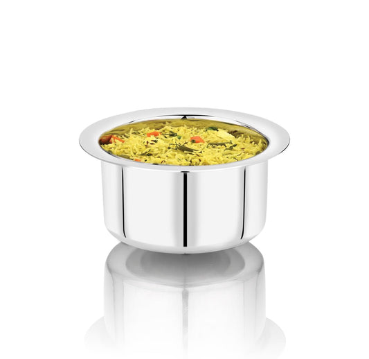 Vinod Stainless Steel Round Bottom Cooking Tope | Food-Grade Stainless Steel