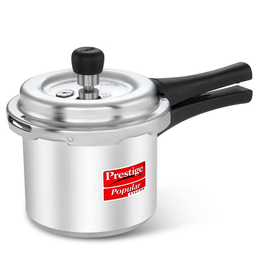 Prestige Popular Svachh Aluminium Outer Lid Pressure Cooker (Tall), 2.0 Litre - Silver, Medium (10163)