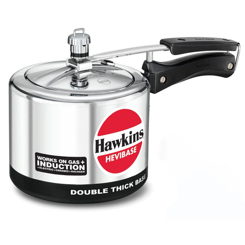 Hawkins Aluminium 3 Litre Hevibase Pressure Cooker,Induction Inner Lid Cooker,Silver(IH30)