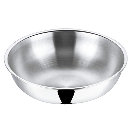 Vinod Platinum Triply Stainless Steel Tasla 2.5 litres Capacity (24 cm Diameter) | 2.5 L Triply Stainless Steel Tasla | 24 cm triply Stainless Steel Tasla, Silver (Induction and Gas Stove Friendly)
