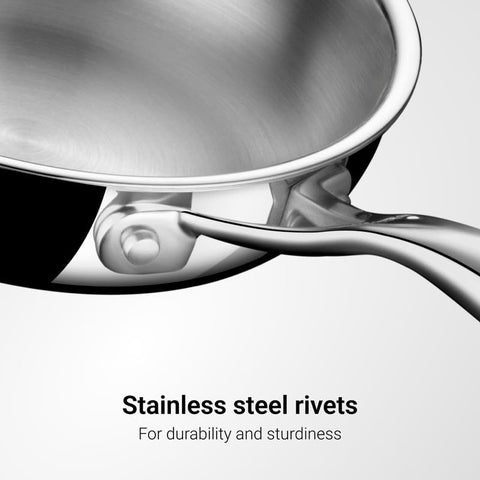 Stahl Triply Stainless Steel Artisan Frying Pan 0.6 L, 16 cm, Without Lid, Induction Base