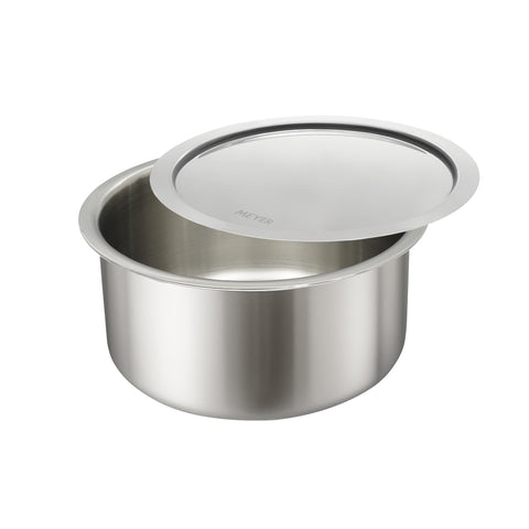 Meyer Triply Stainless Steel Tope with SS 304 Lid | Healthy, Non Toxic | Extended Grip | Bhagona | Tapeli | Patila | for Boiling Milk/Water | 26 CM/6.9 litres Capacity | 10 Year Warranty | Silver