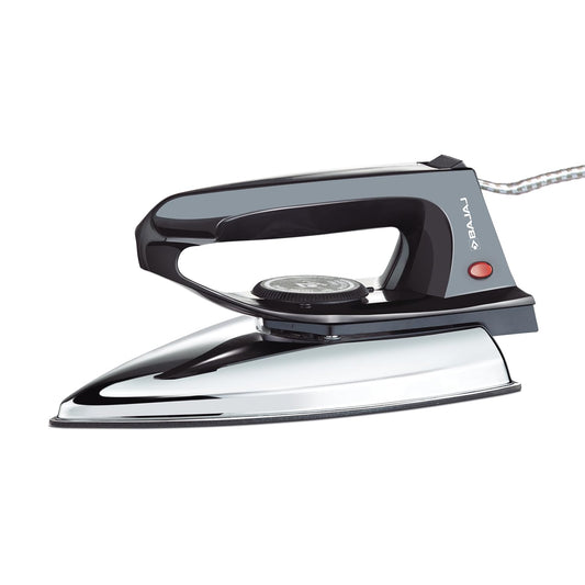 Bajaj DX-2 600W Dry Iron | Advance Soleplate And Anti-Bacterial German Coating Technology | 180 Degree Swivel Cord | Cool Touch Handle | 2-Yrs Warranty 【Black】