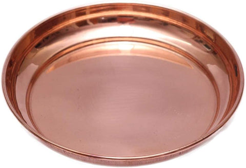 Pure Copper Bronze Pooja Archana Thali Plate | Copper Plate