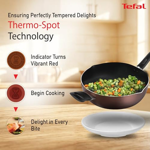 Tefal Day by Day Non-Stick Deep frypan/Thermo-Spot Technology/PFOA Free, Titanium Non-Stick Coating / 28 cm/Superior Induction Base/Suitable for All Hob Type/Black / 2 Years of Warranty