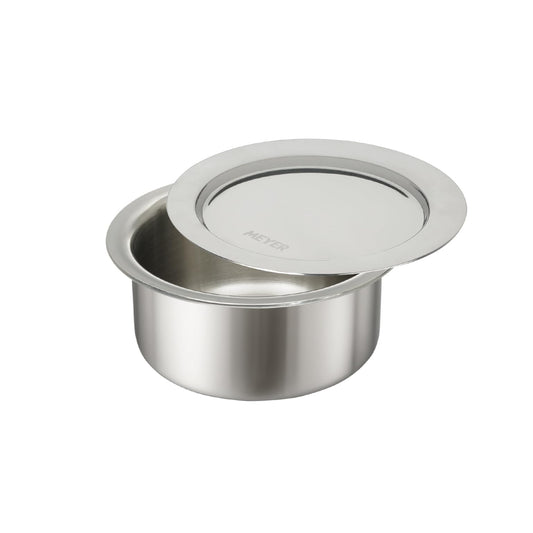 Meyer Triply Stainless Steel Tope with SS 304 Lid | Healthy, Non Toxic | Extended Grip | Bhagona | Tapeli | Patila | for Boiling Milk/Water | 18CM/2.3 litres Capacity | 10 Year Warranty | Silver
