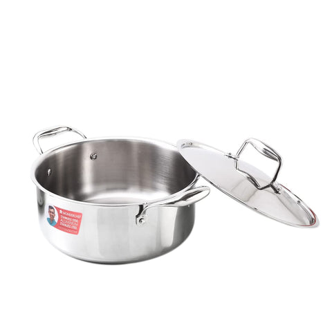 Wonderchef Nigella 24cm Tri-Ply Stainless Steel Casserole | 4.8L
