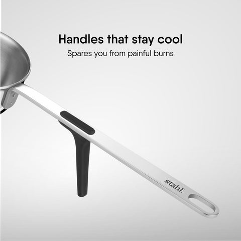 Stahl Artisan Triply Stainless Steel Tadka Pan, Induction pan, 500 ml, 12 cm