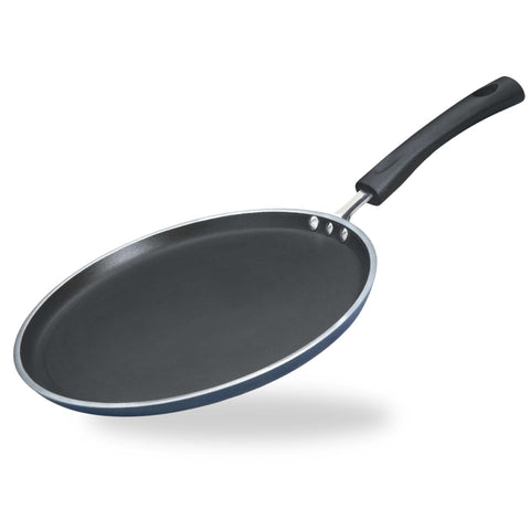 Vinod Zest Aluminium Non Stick Dosa Omni Tawa - 30cm | 3mm Extra Thick | 3 Layer Ceramic Coat | Bakelite Handle | Toxin Free | Gas Base - 1 Year Warranty