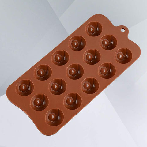 Semora Set of 6 Chocolate Silicon Moulds - Flower, Eyes, Pyramid Diamond, Round Heart & 3D Square Shape