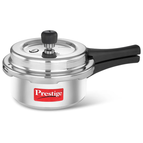 Prestige 2 Litre Aluminium Popular Svachh Outerlid Pressure Cooker|Deep Lid for spillage Control|Virgin Aluminium|Gas Compatible|Controlled Gasket Release System|5 years warranty|ISI Certified