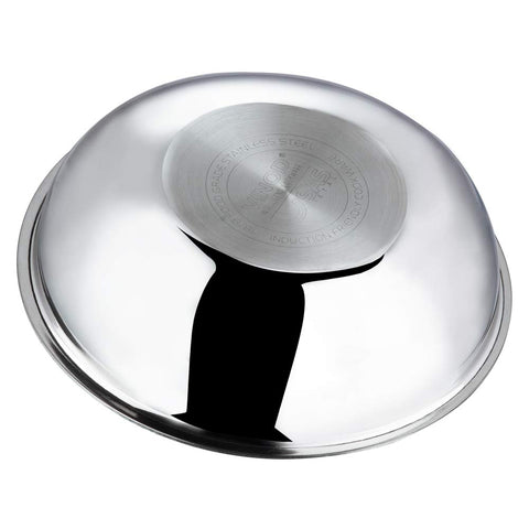 Vinod Platinum Triply Stainless Steel Tasla 3.2 litres Capacity (26 cm Diameter) | 3.2 L Triply Stainless Steel Tasla | 26 cm triply Stainless Steel Tasla, Silver (Induction and Gas Stove Friendly)