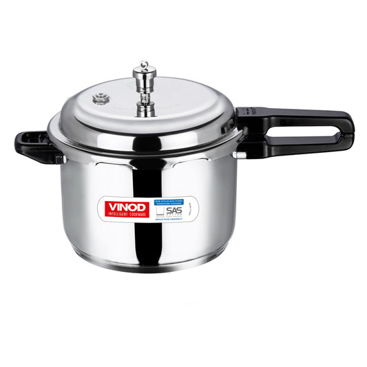 Vinod 18/8 Stainless Steel Pressure Cooker Outer Lid 7 Litre | Unique Sandwich Bottom Cooker | Induction and Gas Base | ISI and CE certified | 2 Years Warranty