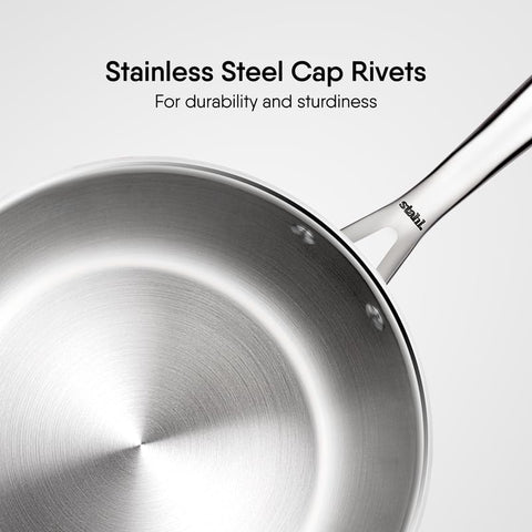 Stahl Artisan Triply Stainless Steel SautePan with Lid, Induction pan, Saute Fry Pan, Multipan,Stir Fry pan,1.8 L, 20 cm