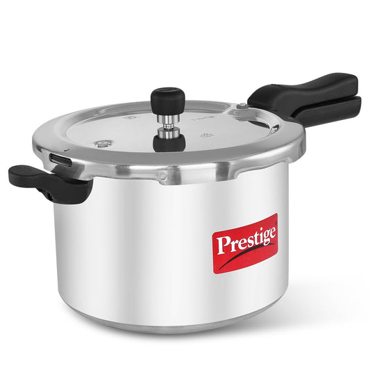 Prestige Svachh Aluminium Outer Lid Pressure Cooker, 7.5 L-Deep Lid For Spillage Control, Silver
