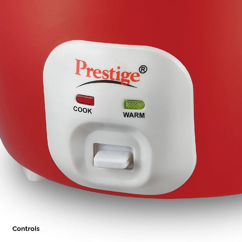 Prestige Delight Cute 1.8 Bowl Electric Rice Cooker(1.8L for Rice-Open Type, Silky Red, with Stainless Steel Cooking Pan 4.4L Volume,700 W)