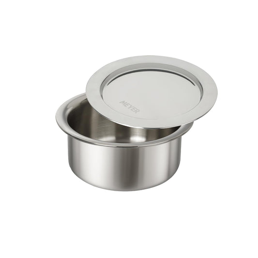 Meyer Triply Stainless Steel Tope with SS 304 Lid | Healthy, Non Toxic | Extended Grip | Bhagona | Tapeli | Patila | for Boiling Milk/Water | 16CM/1.5 litres Capacity | 10 Year Warranty | Silver