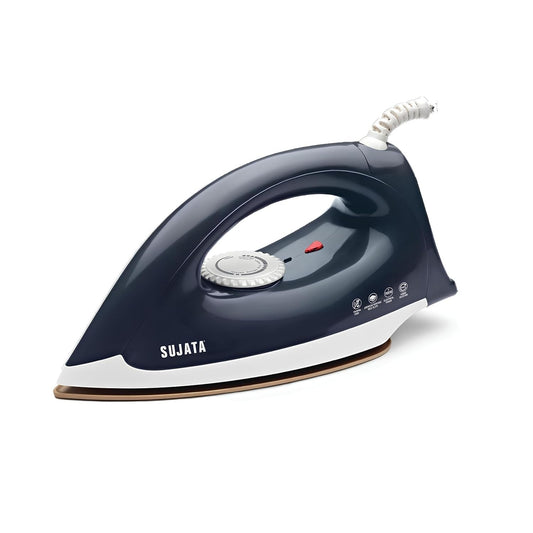 Sujata Smooth Slide 1100 Watts , Stainless Steel Dry Iron | Overheat Protection Thermal Fuse | American Heritage Double Coat Non-stick | Designed for Tricky Areas