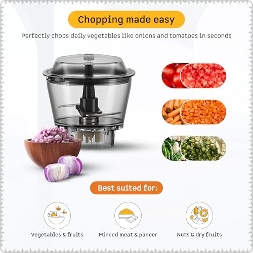 Atomberg Zenova Mixer Grinder | Unique Coarse Mode for Silbatta-like Texture | Intelligent BLDC Motor | Safety Features | 4 Jars including Chopper | Hands-Free Operation (Red Wine)