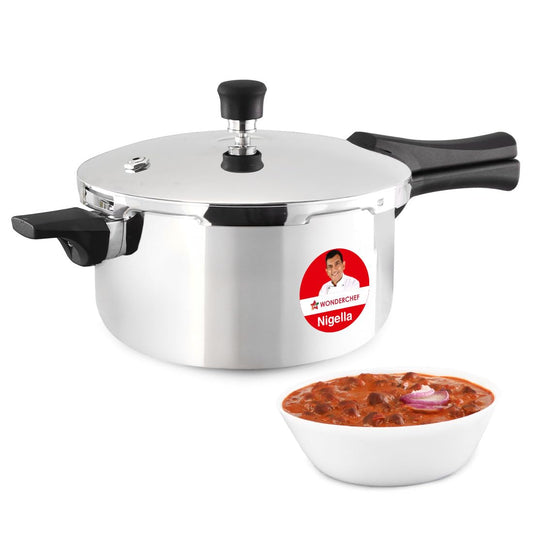 Wonderchef Nigella Triply Stainless Steel Pressure Cooker 3L, Outer Lid, Gas, Induction Compatible & Ceramic Cooktop, ISI Certified, Da Vinci Collection, Uniform Heating, 5-Year Warranty