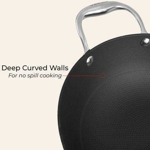 Vinod Ferona Lightweight Cast Iron Kadai - 2.2 L, 24 cm | No Seasoning Required | Naturally Stick-Free | Metal Spoon Friendly | Gas, Induction Base| Rust-Proof | PTFE & PFOA Free | 2-Year Warranty