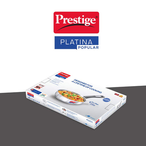 Prestige Platina Popular SS Fry Pan 220mm - Forged Induction Bottom