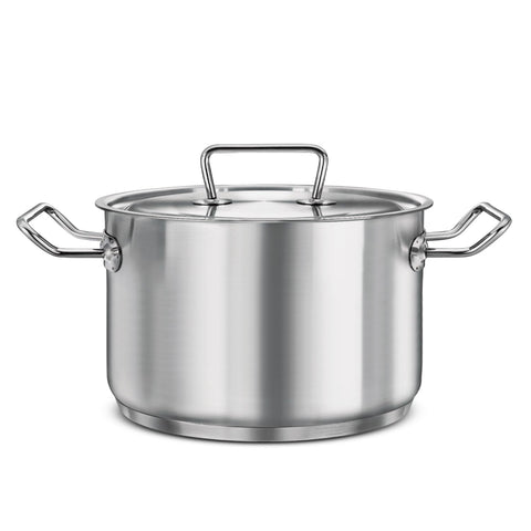 Prestige 24cm/6L Magicbase Stainless-Steel Cookware Deep Casserole with Stainless Steel Lid| Tri-Ply Capsulated Bottom| Induction Compatible| Heavy Lid| ISI Certified