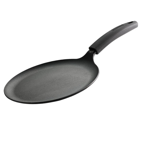 TRAMONTINA TITANEX 24cm Pre-Seasoned Cast Iron Dosa Tawa | Flat Surface with Raised Edges | for Dosa, Uttapam, Cheela, Paratha | Induction & Gas Compatible | Non-Slip Handle