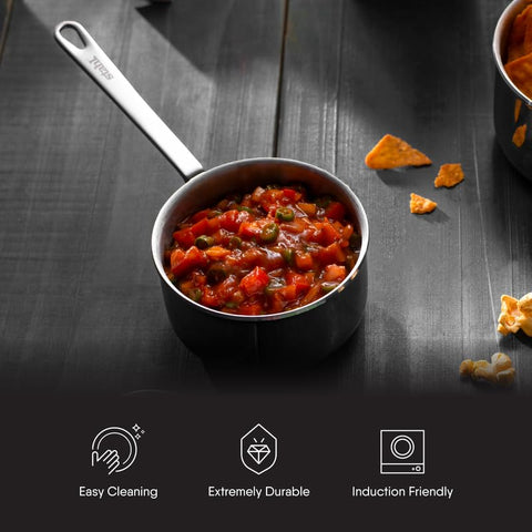 Stahl Artisan Triply Stainless Steel SautePan with Lid, Induction pan, Saute Fry Pan, Multipan,Stir Fry pan,1.8 L, 20 cm