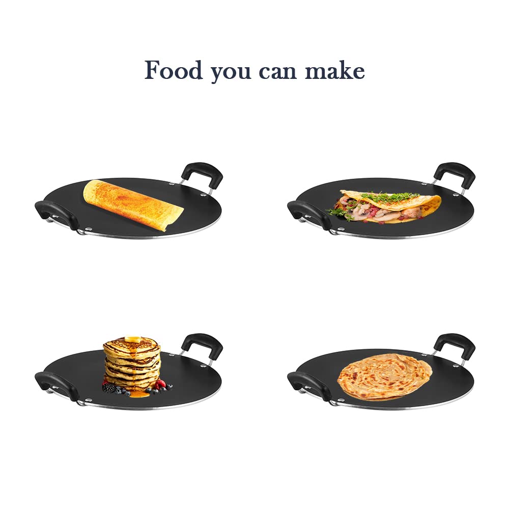 Vinod Zest 31.5cm Non Stick Pathri Tawa | 5mm Thick Base