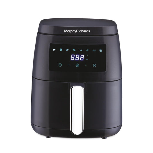 Morphy Richards Digital Air Fryer For Home|1500W With Digital Control|Dual Fan Technology|Adjustable Time & Temperature Control|Voltage Fluctuation Protection|2-Yr Warranty By Brand|Black, 5 liter
