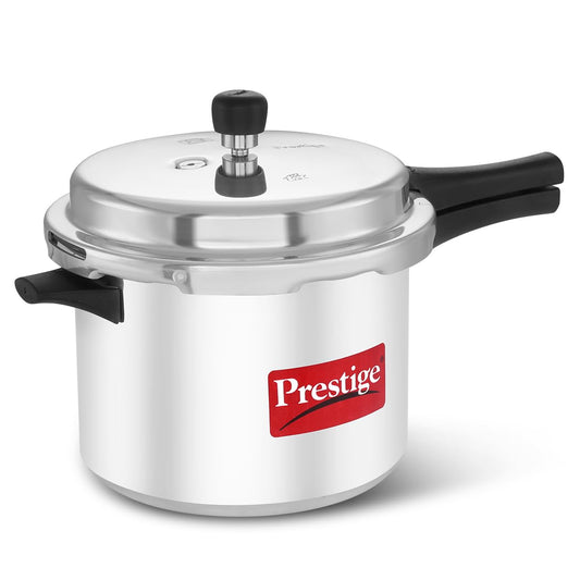 Prestige Popular Aluminium Outer Lid Pressure Cooker, 6.5 Litres (10024) - Silver