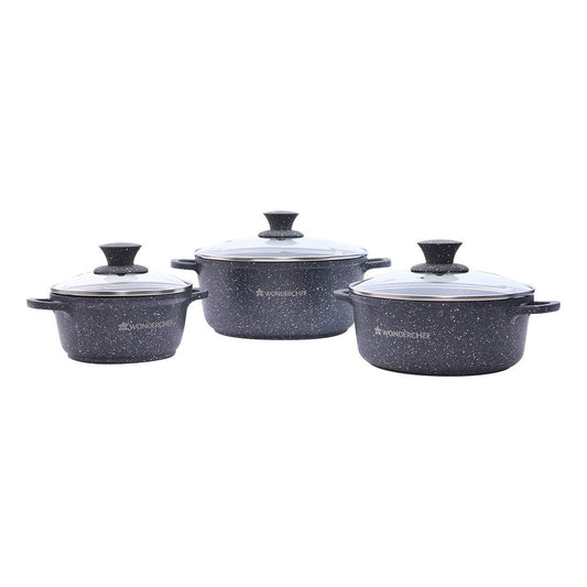 Wonderchef Granite 6-Piece Non-Stick Casserole Set  Induction-Friendly
