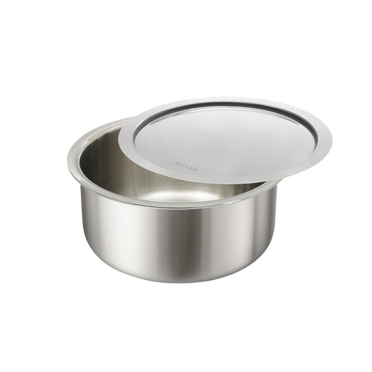 Meyer Triply Stainless Steel Tope with SS 304 Lid | Healthy, Non Toxic | Extended Grip | Bhagona | Tapeli | Patila | for Boiling Milk/Water | 24 CM/4.9 litres Capacity | 10 Year Warranty | Silver