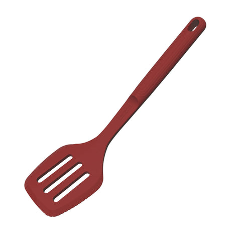 Tramontina Softta Slotted Spatula – Red Silicone Turner for Cooking, Frying & Flipping – Heat Resistant up to 210°C, Safe for Nonstick & Ceramic Cookware