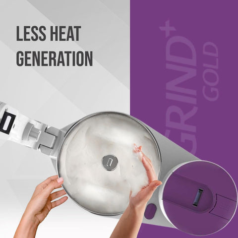 Ultra Grind+ Gold 2 Litre Table Top Wet Grinder - White | Fast Grinding Conical Stones, 150W Motor with 5 Years Warranty | AISI 304 Food-Grade SS Multi Utility Cylindrical Drum, Light Weight