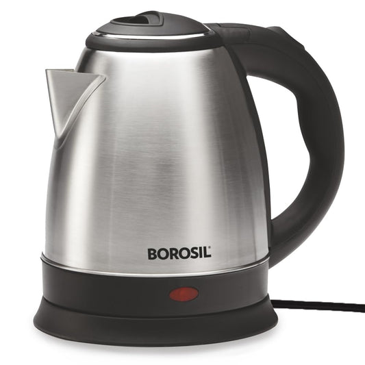 Borosil Stainless Steel 1350W Electric Kettle (1.5L) | Classic Design with Auto Shut-Off, Dry Boil Protection, and 360° Swivel Base for Hot Water, Tea, Coffee and Soup | 1 Year Warranty