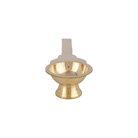 Traditional Golchi Brass Arati Diya| Antique Finish Pooja Aarti Deep Brass Table Diya